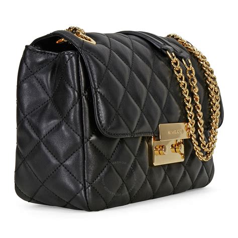 michael kors black and white tote bag|michael kors black quilted handbags.